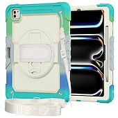 cheap iPad case-Tablet Case Cover For Apple iPad Air 11&quot;(2024) iPad Air 13&quot;(2024) iPad Pro 11&quot;(2024) iPad Pro 13&quot;(2024) Portable Handle Pencil Holder Camouflage Armor PC Silicone