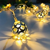 billige Batteridrevet-elegant bryllupsmottak fest led marokkansk mønster ball string lys, juledekorativt nattlys for julefestival, bryllup, fest og gårdsplass 1 stk.