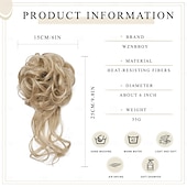 ieftine Meșe-coc dezordonat piesa de par gheare gheare chignon sintetic ciufulit updo cu virici extensii de par coc de par ondulat coc de par artificial scrunchies accesorii de par pentru femei (blond mediu)