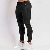billiga Joggingbyxor-Herr Joggingbyxor Joggare Sportbyxor Ficka Snörning Elastisk midja Slät Komfort Utomhussport Ledig / Sportig Svart Marinblå Microelastisk