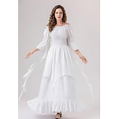 levne Šaty-Retro Středověké Renesanční Šaty Šaty inspirované Regency Ren Faire Viking Elfí Dámské Keltské Fantazie Plesová maškaráda Večírek Dospělí Šaty