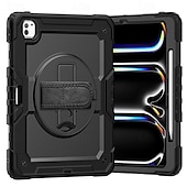 cheap iPad case-Tablet Case Cover For Apple iPad Air 11&quot;(2024) iPad Air 13&quot;(2024) iPad Pro 11&quot;(2024) iPad Pro 13&quot;(2024) Portable Handle Pencil Holder Armor PC Silicone