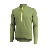 preiswerte Radtrikot Herren-ARESFUEL Herren Radtrikot Langarm Herbst Fahhrad Oberteil mit 3 Gesäßtaschen Mountainbike MTB Schnelltrocknend Atmungsaktivität Schweißableitend Schwarz Gelb Grün Spandex Sport Bekleidung