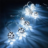 billige Batteridrevet-elegant bryllupsmottak fest led marokkansk mønster ball string lys, juledekorativt nattlys for julefestival, bryllup, fest og gårdsplass 1 stk.