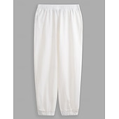 economico Classico-Per uomo Pantaloni di lino Pantaloni Pantaloni estivi Vita elastica Gamba dritta Alto aumento Tinta unica Comfort Traspirante Lunghezza intera Matrimonio Per eventi Festività Di tendenza Grigio verde