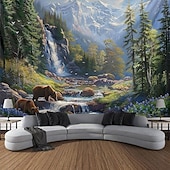 baratos tapeçaria de paisagem-Outono veados floresta pendurado tapeçaria arte da parede grande tapeçaria mural decoração fotografia pano de fundo cobertor cortina casa quarto sala de estar decoração