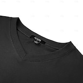 billiga Herrarnas Elite T-shirts och linnen-Herr T-shirt T-tröja Kort ärm V-hals Sommar Vår Höst Slät Mode Designer Klassisk Semester Gata Utekväll Svart Topp t-shirt för män
