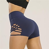 ieftine Pantaloni scurți și bicicliști de yoga-Pentru femei Pantaloni Sport de Sală Pantaloni scurți de yoga Pantaloni scurți de antrenament Eliminat Talie Înaltă Yoga Gimnastică antrenament Pilates Pantaloni scurți Negru Vișiniu Albastru Închis