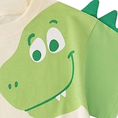 olcso Pólók és ingek-gyerekek 3D Grafika Dinoszaurus Póló Rövid ujjú Nyár Divat Alap Gyerekek 4-8 év Terített nyak Szabadtéri Hétköznapi Napi Normál