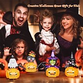 abordables Décorations d&#039;Halloween-Blocs de construction à petites particules pour Halloween, 445 pièces, puzzle, combinaison de citrouille, cadeau lumineux