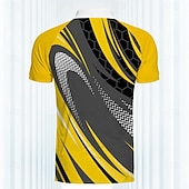 economico Polo da golf da uomo-Per uomo A righe Polo Sportivi Maglia da golf Manica Corta Magliette polo Camicie con Colletto Casual Abbigliamento sportivo Abbigliamento da vacanza Bottoni Stampa 3D Primavera &amp; Estate Giallo Verde