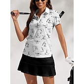 billiga Polos &amp;amp; kvartsdragkedjor-Dam Vandringspolotröja Vit Kortärmad Överdelar Golfkläder för damer Kläder Outfits Bär kläder