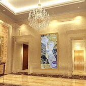 billiga Jacquardvävda gobelänger-jacquardvävd gobeläng gobelin aubusson väggkonst hängande vävstol bomullsväv stor gobeläng reproduktion vattenormar belgisk gobeläng (utan tofsar och stång)