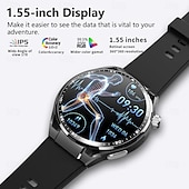 お買い得  スマートブレスレット-696 F200 スマートウォッチ 1.55 インチ スマートブレスレット ブルートゥース 歩数計 着信通知 睡眠サイクル計測器 と互換性があります サムスン 男性 ハンドフリーコール メッセージ受信通知 IP 67 46mmの時計ケース