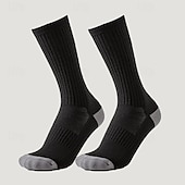 billiga herrstrumpor-Herr 3 Par Multipack Socka Löparstrumpor Långstrumpor Vit + Vit + Svart Svart Färg Färgblock Sport &amp; Utomhus Dagligen Semester Grundläggande Medium Vår Höst Mode Ledigt