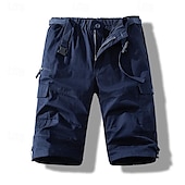 economico Classico-Per uomo Pantaloncini tattici Pantaloncini modello cargo Pantaloncini Bottoni A cordoncino Multi tasca Liscio Indossabile Lunghezza del ginocchio Esterno Giornaliero Campeggio e hiking Di tendenza