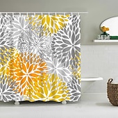 cheap Shower Curtains-Shower Curtain with Hooks 180cm*180cm(70&quot;*70&quot;) Polyester Washable Waterproof Pattern Bathroom Bathtub Decor Dahlia Flower