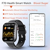 Χαμηλού Κόστους Smartwatch-Έξυπνο μπρασελέ αθλητικού ρολογιού f70 smartwatch bluetooth κλήσης καρδιακού ρυθμού και θερμοκρασίας βήμα παρακολούθησης