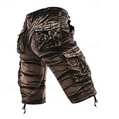 abordables Clásico-Hombre Pantalones cortos tácticos Pantalón Corto Cargo Pantalón corto Botones Multi bolsillo Plano Listo para vestir Longitud de la rodilla Exterior Diario Acampada y Senderismo Moda Clásico Negro