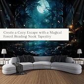 cheap Forest Tapestry-Trippy Forest Hanging Tapestry Wall Art Large Tapestry Mural Decor Photograph Backdrop Blanket Curtain Home Bedroom Living Room Decoration