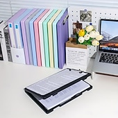 お買い得  事務用品-大容量のA4ファイルフォルダー収納ボックス、プレートクリップ付き、テスト用紙情報ブック、学生向け科目分類