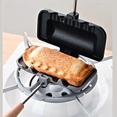 cheap Kitchen Utensils &amp; Gadgets-Double-sided Sandwich Baking Pan Baking Pan Outdoor Double Sided Frying Pan Sandwich Double Sided Nonstick Frying Pan With Removable Handle Aluminum Flip Top Pan