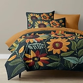 cheap Duvet Cover Sets-Botanical Floral Duvet Cover Set - Includes Duvet Cover and Pillowcases - Elegant Nature-Inspired Design - Soft and Comfortable Fabric - Perfect for Bedroom Decor