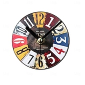 cheap Wall Accents-Wall Clocks Nordic Retro Shabby Style Chic Hanging Vintage Rust Decor Round Giant Clocks Living Room