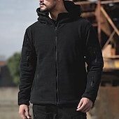 abordables Softshell, polares y chaquetas de montaña-Hombre Chaqueta de lana para senderismo Algodón Invierno Al aire libre Templado Suave Cómodo Chaqueta táctica cálida Chaqueta deportiva de forro polar con capucha Chaqueta de aventura de invierno