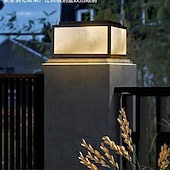olcso Post Light-led kültéri oszloplámpa meleg fehér 25/30/40cm modern oszlopsapkák lámpa mattüveg fedélzeti kerítéssapka fény vízálló oszloplámpák oszloplámpák házon kívül táj ösvény világítás terasz kertbe 110-240v