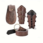 abordables Medieval-Retro Antiguo Medieval Renacimiento Armas y Armaduras Cinturón Vaina Vikingo Ranger Valhalla Hombre Mujer Víspera de Todos los Santos Carnaval Rendimiento LARP Adultos Cinturón Guardabrazos vaina