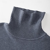abordables Pull col rond-Homme Pull Pull en tricot Pull à col roulé pour homme A côtes Tricoter Normal Tricoté Plein Col Roulé Mode basique Usage quotidien Rendez-vous Vêtement Tenue Automne hiver Noir Blanche S M L