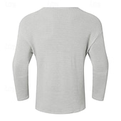 economico magliette di base-Per uomo Maglietta Maglietta a Maglia Camicia a Maniche Lunghe Manica Lunga Scollo a V Primavera &amp; Autunno Semplice Moda Designer Essenziale Lavoro a maglia Vacanza Streetwear Uscire Nero Blu marino