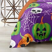 economico Set copripiumino-set copripiumino collezione halloween set 3 pezzi jack o lantern zucca super morbido delicato sulla pelle di lunga durata