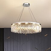 cheap Chandeliers-Chandelier LED 50/80cm Crystal Ceiling Light Circle Design Unique Design Flush Mount Lights Stainless Steel LED Nordic Style 110-240V