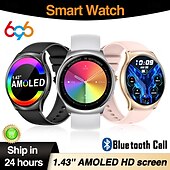 abordables Pulseras inteligentes-696 i102 Reloj inteligente 1.43 pulgada Pulsera inteligente Bluetooth Podómetro Recordatorio de Llamadas Seguimiento del Sueño Compatible con Android iOS Mujer Llamadas con Manos Libres Recordatorio