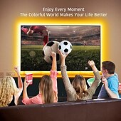 お買い得  WiFi&amp;音楽コントロール-LED テレビライト 1-5m/3.28-16フィート USB テレビ LED バックライト、アプリケーション付き Bluetooth LED ライトバー RGB LED ライトバー 音楽同期 LED ライト、寝室、テレビバー照明、ゲームルーム装飾に最適