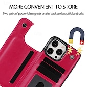 economico Cover per iPhone-telefono Custodia Per iPhone16 iPhone 15 Pro Max Plus iPhone 14 13 12 11 Pro Max Plus Mini SE Per retro Con supporto A calamita Slot per schede Retrò TPU pelle sintetica