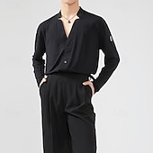 abordables Hauts &amp; Ensembles-Danse latine Chemise Couleur Pure Homme Utilisation Usage quotidien manche longue Coton cristal
