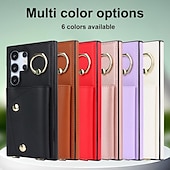 levne Pouzdra pro Samsung-telefon Carcasă Pro Samsung Galaxy S24 Ultra Plus S23 S22 S21 S20 Ultra Plus FE A55 A35 A25 A15 5G A14 A54 A53 S25 Ultra Pouzdro na peněženku se stojánkem Držák na prsteny Zip Retro TPU Kov PU kůže