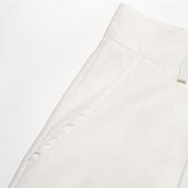 cheap Business-Men&#039;s Dress Pants Linen Pants Trousers Summer Pants Beach Pants Front Pocket Pleats Straight Leg Plain Comfort Breathable Full Length Casual Daily Holiday Fashion Basic Black White Micro-elastic