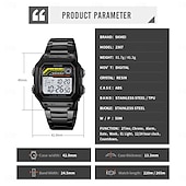 cheap Digital Watches-SKMEI Men Digital Watch Fashion Casual Business Wristwatch Luminous Stopwatch Alarm Clock Countdown Steel TPU Watch