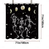 levne Halloween koupel-halloween skull sprchový závěs, moderní voděodolná polyesterová tkanina, kterou lze prát v pračce do koupelnové vany s 12 háčky