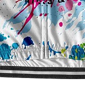 abordables Maillots pour hommes-Homme Maillot Velo Cyclisme Manche Courte Cyclisme Tee-shirt Maillot avec 3 poches arrière VTT Vélo tout terrain Respirable Séchage rapide Conception anatomique Mèche Blanche Graphic Des sports