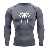 voordelige Hardloop T-shirts en Tanktops-Voor heren Compressieshirt Atletisch shirt Gymshirt Fitnessshirt Lange mouw T-shirt Casual Sportkleding Ademend Sneldrogend Zacht Fitness Sportschooltraining Hardlopen Sportkleding Sportkleding Zwart