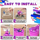 economico Forniture per ufficio-Detergente per pennelli set di pennelli sciacquatrice con scarico e portaspazzola set di pennelli per la circolazione dell&#039;acqua detergente per sciacquatrice tazza forniture per pittura a base d&#039;acqua