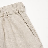 baratos Calças Elite Masculinas-100% Linho Homens Calças de linho Calças Com Cordão Cintura elástica Perna reta Tecido Conforto Respirável Casual Diário Feriado Moda Estilo Clássico Bege
