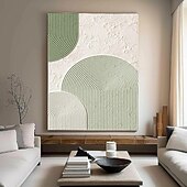 levne Zátiší-olejomalba ručně béžová wabi sabi olejomalba ručně malovaná nástěnná malba zelená béžová abstraktní malba velká zelená minimalistická nástěnná malba béžová texturované plátno neutrální nástěnná