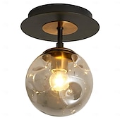 cheap Flush Mounts &amp; Semi Flush Mounts-LED Ceiling Lights 3-Color Light Source 18/41cm 1/3-Light Vintage Semi Flush Mount Ceiling Light Fixture with Glass Globe E26/E27 Black Ceiling Light for Hallway Stairway Porch Entryway Kitchen Bedroom Laundry Farmhouse 110-240V