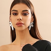 abordables Boucles d&#039;oreilles-Femme Boucles d&#039;oreille Clou Géométrique Forme de Feuille Précieux Gros Fantaisie Des boucles d&#039;oreilles Bijoux Argent / Doré Pour Mariage Soirée du quotidien 1 paire